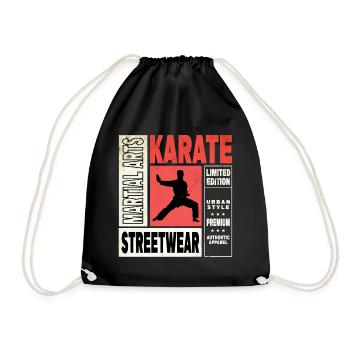 Karaté, Karatéka, arts martiaux, Combats, Sports - Sac de sport léger - noir - Devant