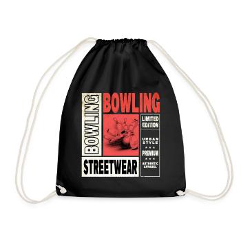 Bowling Bowling Bowling Ball Pins Bowling Players - Drawstring Bag - black - Front