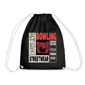 Bowling Bowling Bowling Ball Pins Bowling Players - Drawstring Bag - black - Front