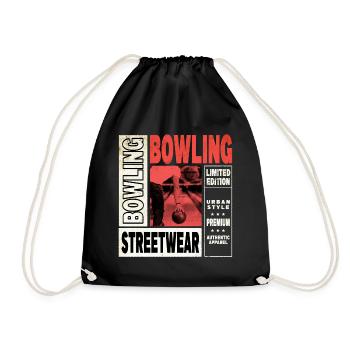 Bowling Bowling Bowling Ball Pins Bowling Players - Drawstring Bag - black - Front