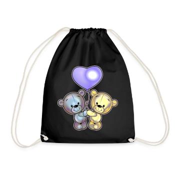 Ours amoureux 1 - Sac de sport léger - noir - Devant