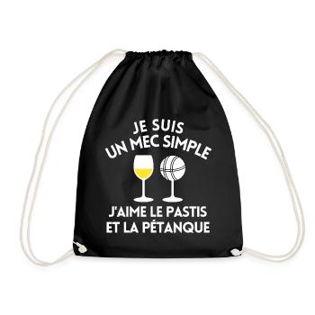 pétanque, bouliste, fan de pétanque - Sac de sport léger - noir - Devant