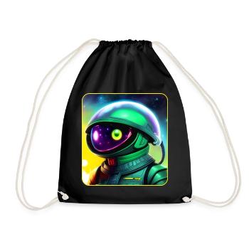 Space Astronaut Alien - Drawstring Bag - black - Front