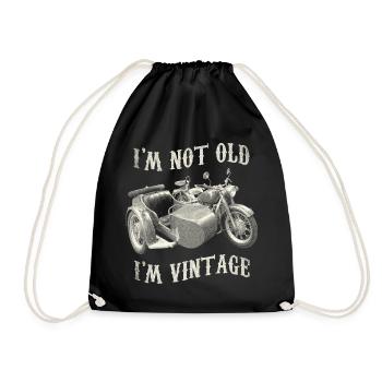 Ich bin nicht alt, ich bin Vintage-Motorradgrafik - Turnbeutel - Schwarz - Vorne