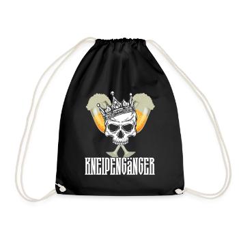 Kneipengänger Outfit für Bier-Liebhaber und Partys - Turnbeutel - Schwarz - Vorne