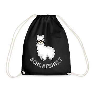 Sleep shirt alpacas llama sleeping cute animals icon - Drawstring Bag - black - Front