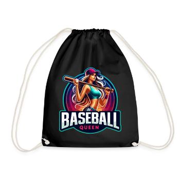 Baseball-Königin Weibliche Athletin Design - Turnbeutel - Schwarz - Vorne
