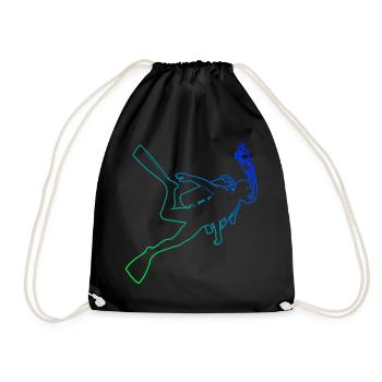 Scuba Diver Scuba Taucher Damen Diver Free Dive - Turnbeutel - Schwarz - Vorne