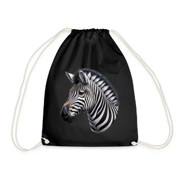 Zebra - Drawstring Bag - black - Front