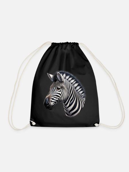 Zebra - Turnbeutel - Schwarz