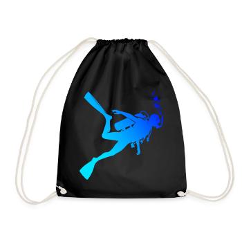 Diving Diver Diving Diver Men Free Dive - Drawstring Bag - black - Front