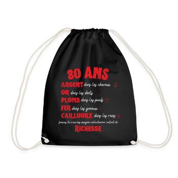 80 ans Anniversaire Femme Homme Drôle Idée Cadeau - Sac de sport léger - noir - Devant