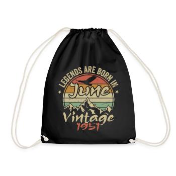 Anniversaire Juin 1951 né en Juin 1951 Rétro 1951 - Sac de sport léger - noir - Devant