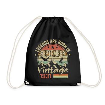Septembre 1931 Cadeau Anniversaire September 1931 - Sac de sport léger - noir - Devant