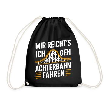 Roller Coaster Amusement Park Roller Coaster - Drawstring Bag - black - Front