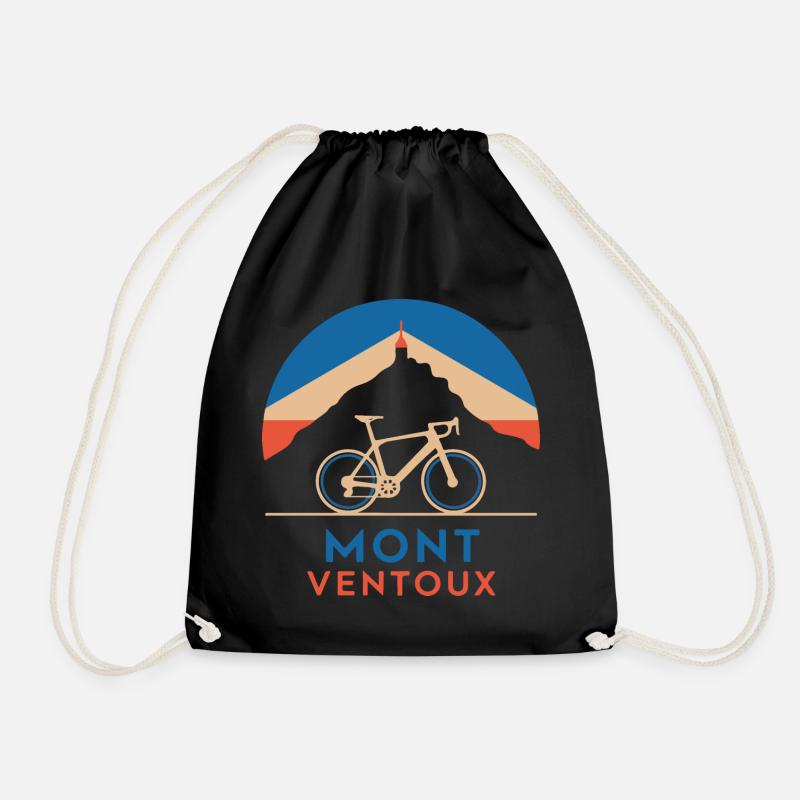 Mont Ventoux with a bike - Drawstring Bag - black