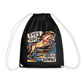 Eyes up, heels down - Drawstring Bag - black - Front
