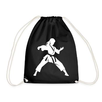 Karateka Frau Skizze - Turnbeutel - Schwarz - Vorne
