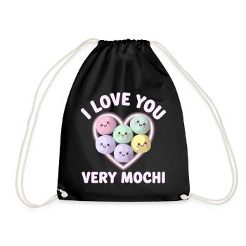 Liebe durch Mochi ausdrücken - Turnbeutel - Schwarz - Vorne