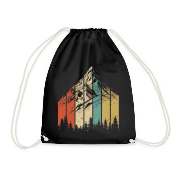 Berglandschaft Abstraktes Design - Turnbeutel - Schwarz - Vorne