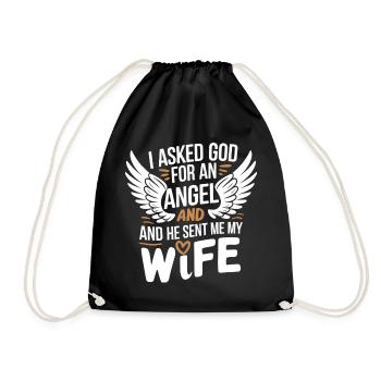 Woman Wife Partner Family Married - Drawstring Bag - black - Front