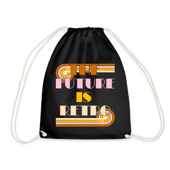 The Future is Retro – 70s Nostalgie Statement - Turnbeutel - Schwarz - Vorne