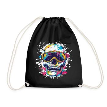 Skull Ski Ski Goggles - Drawstring Bag - black - Front