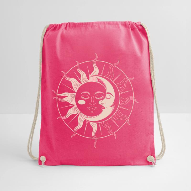 Sun Meets Moon: Celestial Harmony Drawstring Bag