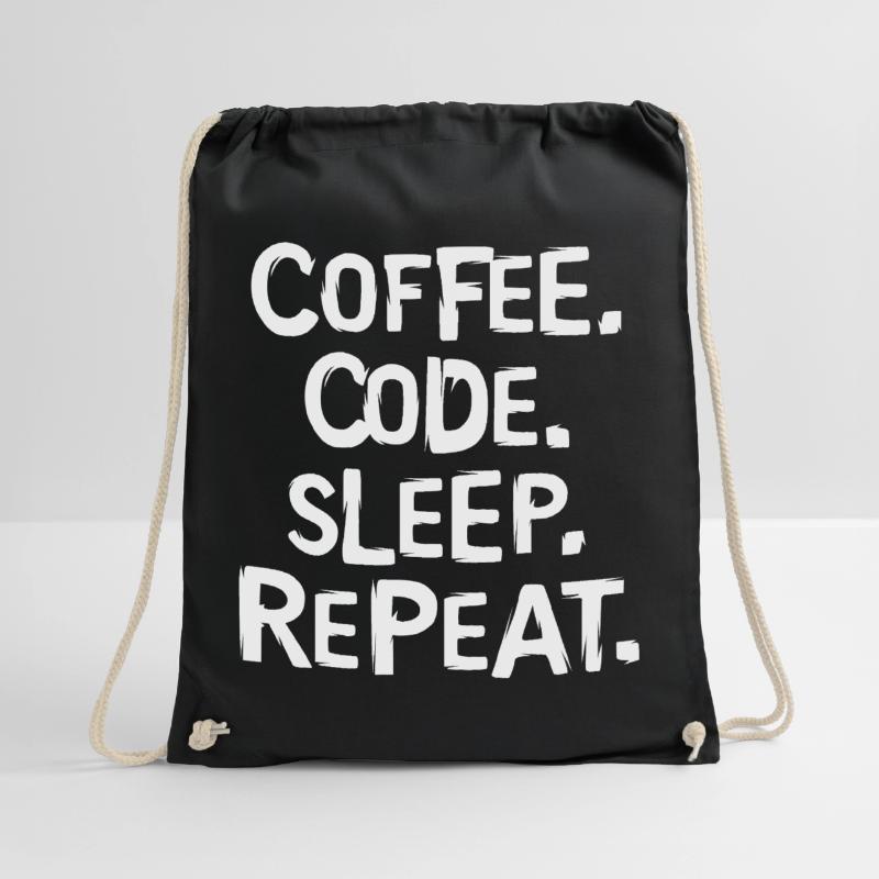 coffee code sleep - repeat Programmierer Arbeit Turnbeutel