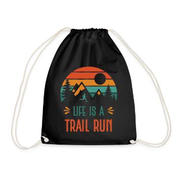 Life is a Trail Run - Drawstring Bag - black - Front