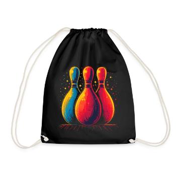 Bowling Retro Look - Turnbeutel - Schwarz - Vorne