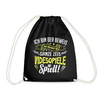 Witziges Design Papa Videospiele Gamer Spruch - Turnbeutel - Schwarz - Vorne
