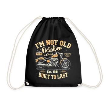 Birthday October 1981 Anniversary October 1981 - Drawstring Bag - black - Front