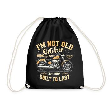 Birthday October 1997 Anniversary October 1997 - Drawstring Bag - black - Front