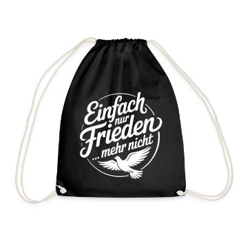 Just Peace - Peace Symbol with Dove - Drawstring Bag - black - Front