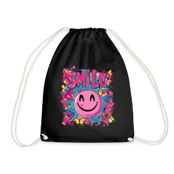 Smile the full day - herz schmetterling - Turnbeutel - Schwarz - Vorne