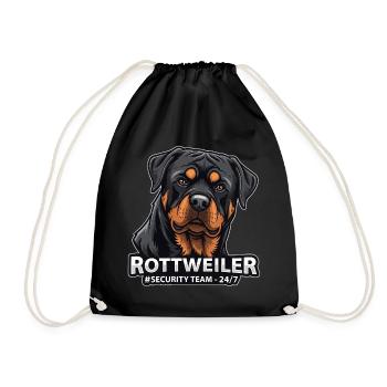 Rottweiler Security Team Motiv für Hundefans - Turnbeutel - Schwarz - Vorne