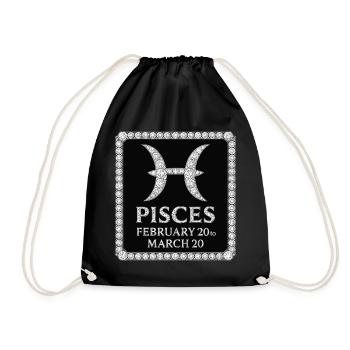 Signe du zodiaque Poissons - Sac de sport léger - noir - Devant