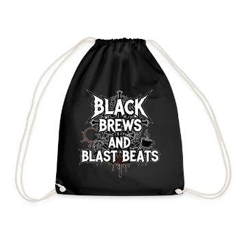 Black Brews and Blast Beats - Drawstring Bag - black - Front
