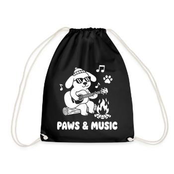 Musique de patte au feu de camp - Sac de sport léger - noir - Devant