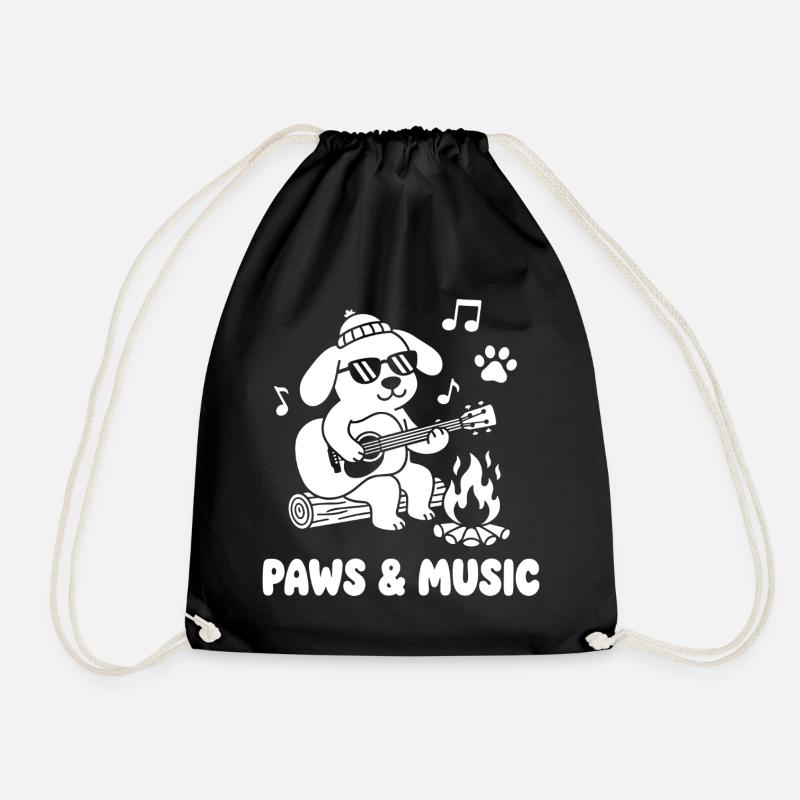 Musique de patte au feu de camp - Sac de sport léger - noir