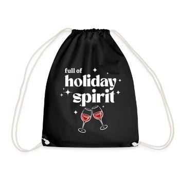 Full Of Holiday Spirit - Drawstring Bag - black - Front