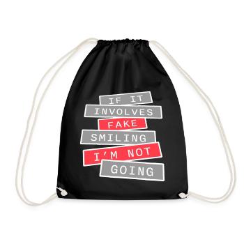 S’il s’agit d’un faux sourire, je ne vais pas m’introver - Sac de sport léger - noir - Devant
