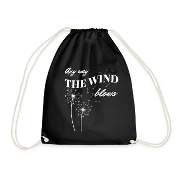 Any Way the Wind Blows – Dandelion Freedom - Drawstring Bag - black - Front