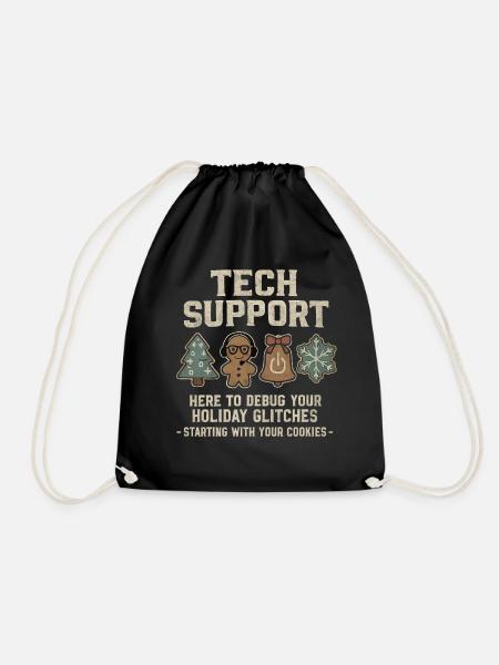 Tech Support Ugly Christmas Sweater Informatiker - Turnbeutel - Schwarz