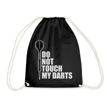 Do Not Touch My Darts Warning Darts Player Humor - Drawstring Bag - black - Front