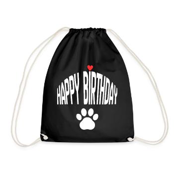 Happy Birthday Dog - Turnbeutel - Schwarz - Vorne