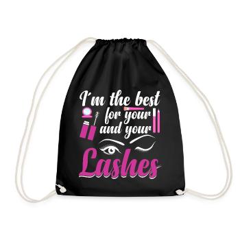  Eyelash Artist Cosmetologist Lash Technician - Drawstring Bag - black - Front