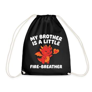 Sister Dragon Cute Sibling - Drawstring Bag - black - Front