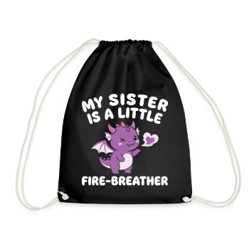 Frère Dragon Mignon, Frère ou Sœur - Sac de sport léger - noir - Devant